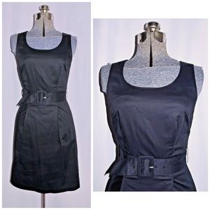 H & M Black Sundress Size 4 LBD Coated Cotton